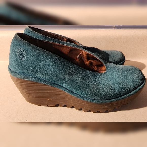 Fly London Women's Yaz Wedge Deep Teal 40 (9) - Picture 12 of 15